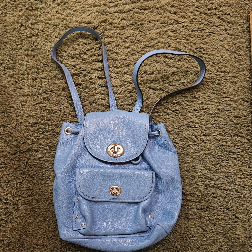 Coach Blue Mini Bag with Gold Hardware